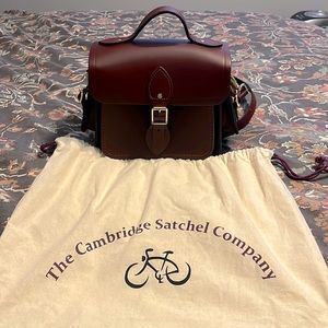 Cambridge Satchel Co. Traveller Bag in Oxblood with Dust Bag